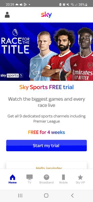 Sky Sports 4 Week Trial (Invite Only)