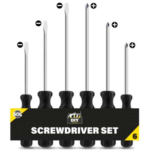6pk Screwdriver Set Phillips Crosshead Slotted Flathead Non-Slip Precision Tool - £3.49 @ moneycruncher / eBay
