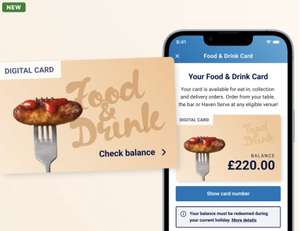 Get An Extra 10% With a £150-£500 Spend (With Haven Food and Drink prepaid Card) To Use At Selected Haven Onsite Restaurants