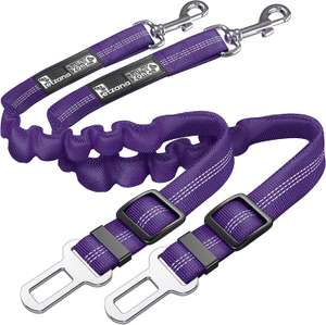 2 Pack Premium Car Seat Belt for Dogs Cats Pets Purple - £5.99 Sold by Petzana @ Amazon