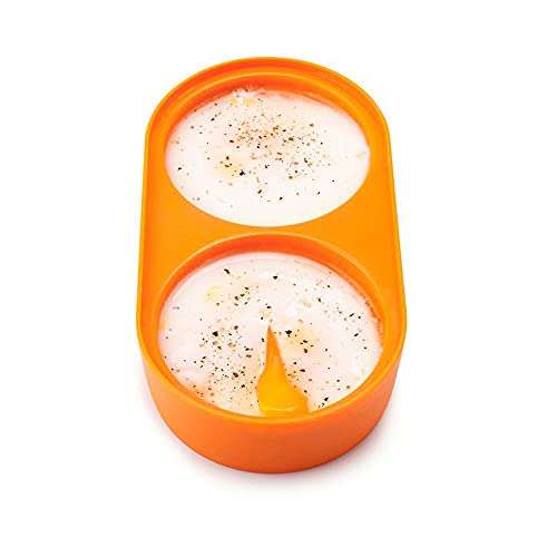 Joie Kitchen Gadgets 50527 Joie Double Microwave Egg Poacher, Non-Stick Silicone, LFGB Approved, White
