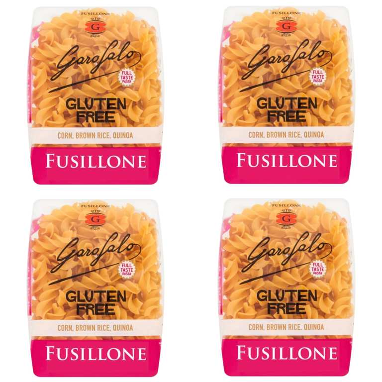 4 x Garofalo Gluten Free Fusilloni Italian Dried Pasta, 400g - for Coeliac & Vegan Diets - 4 for 3 Offer (£4.99 / £4.57 S&S)