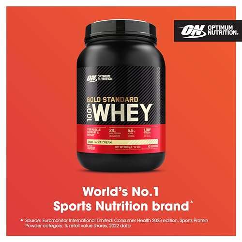 Optimum Nutrition Gold Standard 100% Whey Muscle Building and Recovery Protein Powder (£19.79 S&S)