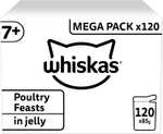 Whiskas 7+ Senior Poultry Selection in Jelly 120 Pouches, Senior Wet Cat Food (120 x 85 g) £33.30 S&S / £31.45 On 1st S&S With Voucher