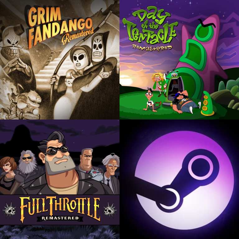 [PC-Steam] Grim Fandango / or Day of the Tentacle / or Full Throttle (Remastered) - PEGI 7-12 - Price Each (or £5.91 Bundle)