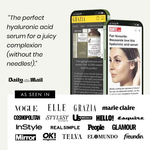 Now £1.99! Eclat Organic Hyalunronic Acid Serum- (Subscribe & Save £2.54) - Sold by Eclat & Fullfilled by Amazon