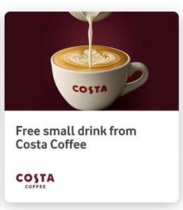Free Small Costa Drink Via Vodafone VeryMe (Up To £3.80)