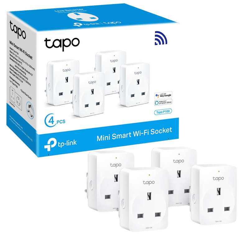 Tapo Smart Plug Wi-Fi Outlet, No Hub Required (4-pack)