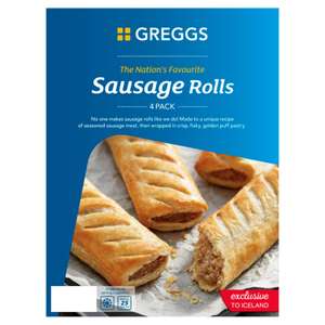 Any 2 Greggs Sausage Rolls, Cookies, Pies, Melts & Bakes £4 @ Iceland