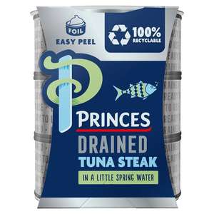 Princes Drained Tuna Steak. In Spring water / Sunflower oil & Brine