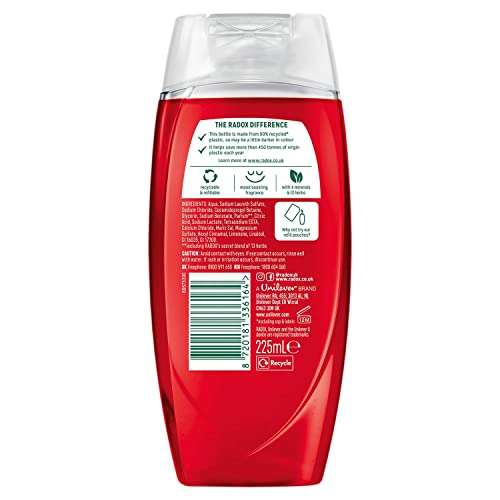 Radox Mineral Therapy Feel Ready Shower Gel with Pomegranate & Apple Scent - 225ml (Pack of 3) By Morrisons (Selected Areas,Min Spend App)