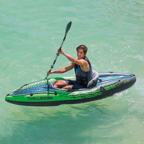 Intex Challenger Kayak, Man Inflatable Canoe with Aluminum Oars and Hand Pump - Dispatches and Sold by Spreetail