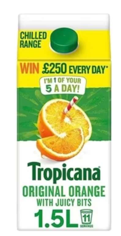 Tropicana Orange Juice With Juicy Bits 1.5l