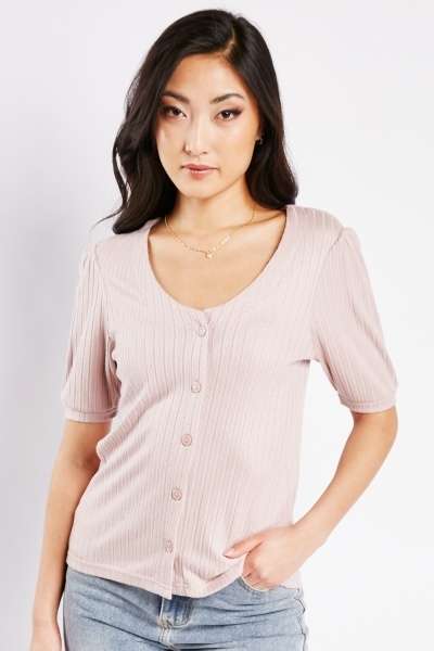 Button front knit top - with Code