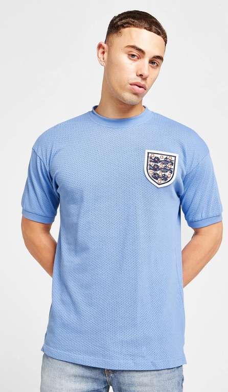 Score Draw England Mexico '70 Home Retro Shirt Now £9 with code on App / £8 NHS & student free click & collect or £3.99 delivery @ JD Sports