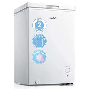 COMFEE' RCC100WH1(E) 99L Freestanding White Chest Freezer with Adjustable Thermostats