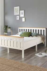 10% Off Aspire Atlantic Bed Frame in White with Natural Tops + Free Delivery