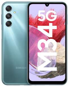 Samsung Galaxy M34 5G (Waterfall Blue, 6GB, 128GB Storage) | 120Hz sAMOLED Display | 50MP | 6000 mAh Battery - Amazon EU