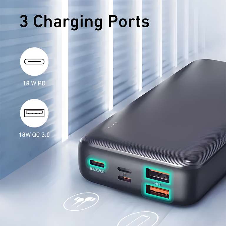 Aukey Basix Plus 20,000 MAh / 22.5W PD QC 3.00 Power Bank With USB-C Output - £22.99 Using Code @ MyMemory