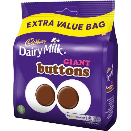 Cadbury Dairy Milk Giant Buttons Milk Chocolate Bag, 330g - £2.33 - Min order 3 = £6.99 (£6.64 with Subscribe and Save) @ Amazon