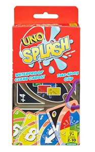 UNO Splash Card Game, 108 durable, waterproof plastic cards plus clip £8.27 @ Amazon