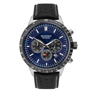 Sekonda Men's Chronograph Watch, 45mm, leather strap - Sold by Sekonda Watches FBA