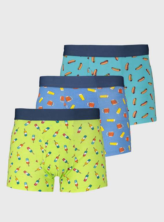 Fast Food Print Trunks 3 Pack - Size Xs / M - Free Click & Collect
