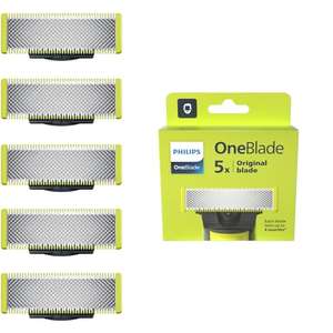Philips OneBlade 5 Stainless Steel Original Replacement Blades Compatible with all OneBlade Electric Razors