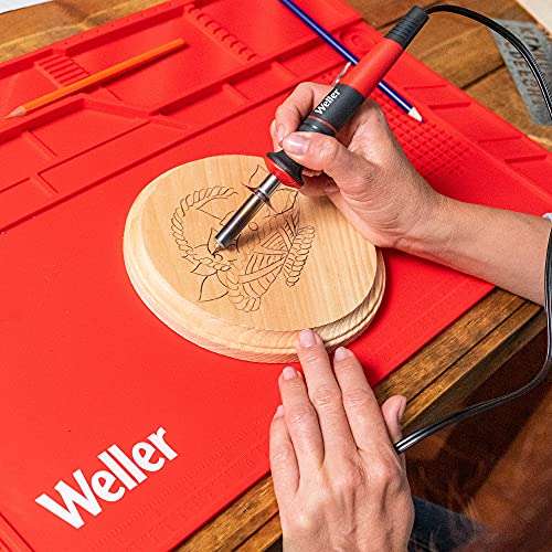 Weller WLIWBK2523G 15 Pieces Wood Burning Project Kit with 3 Branding and 6 Woodburning Tips, 30W/230V UK