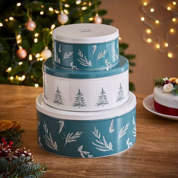 Set of 3 Evergreen Cake Tins (Free Click & Collect Only)