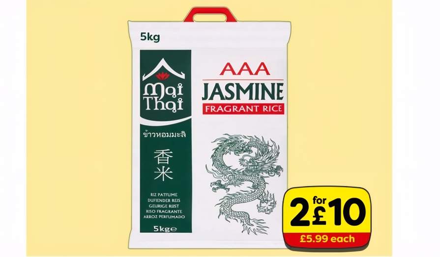 Mai Thai AAA Jasmine Rice 5kg - 2 for £10 at FarmFoods | hotukdeals