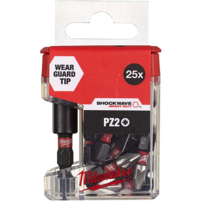 Milwaukee SHOCKWAVE PZ2 Tic Tac Box with Bit Holder 26 Pc Free Click & Collect