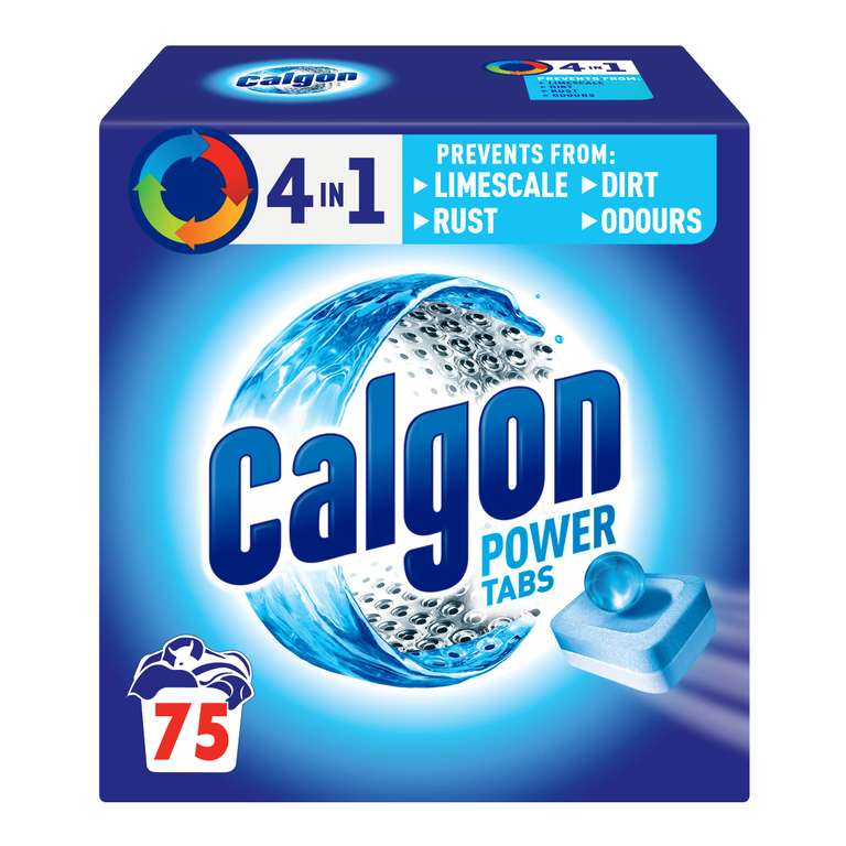 Calgon 4-in-1 Washing Machine Cleaner and Water Softener Tablets, 75 Tablets, Size: XL Pack (£9.11 with max S&S & Voucher)