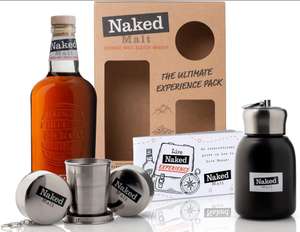 Naked Malt Blended Scotch Whisky Gift Pack 70cl, Collapsible Cups & Flask