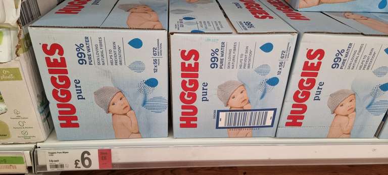 Huggies Pure Baby Wipes 12 x 56 (672) - £6 @ Asda