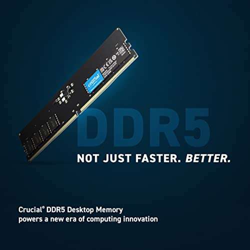 Crucial RAM 32GB Kit (2x16GB) DDR5 4800MHz CL40 Desktop Memory CT2K16G48C40U5