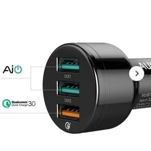 Aukey Car Charger [CC-T11] - Quick Charge 3.0 / 3 USB Ports 42W 7.8A - £7.98 @ MyMemory