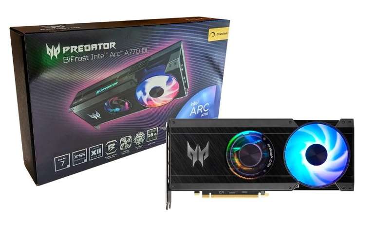 Acer Intel PREDATOR BiFrost Arc A770 16GB OC Graphics Card £293.47 delivered at Ebuyer