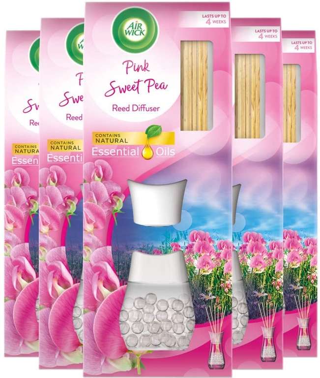 Air Wick Air Freshener Reed Diffuser,Pink Sweet Pea, Pack of 5 x 33ml - £14.85 @ Amazon