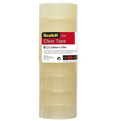 Scotch® Crystal Clear Tape, 19 mm x 7.5 m, 2 Rolls on Handheld Dispenser +  1 FREE/Pack