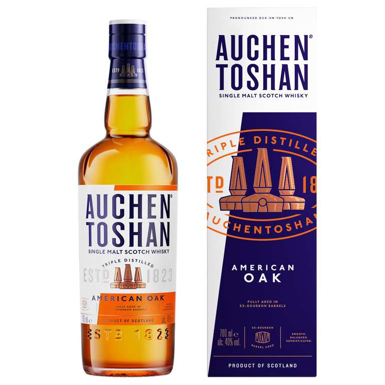 AUCHENTOSHAN American Oak | Scotch | Lowland | Single Malt Whisky | Smooth and Vanilla | Oak Cask Matured | 40 Percent ABV | 70 cl