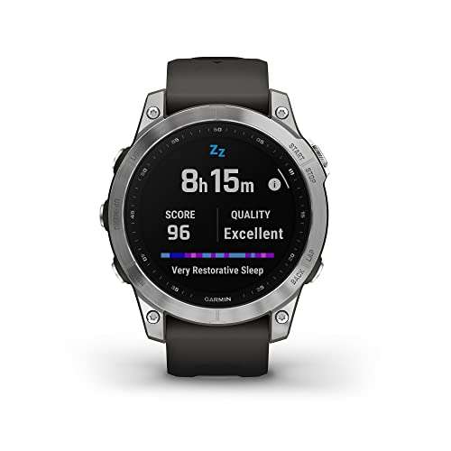 Garmin Fenix 7 Multisport GPS Watch - Silver with Graphite Band - £449.99 @ Amazon