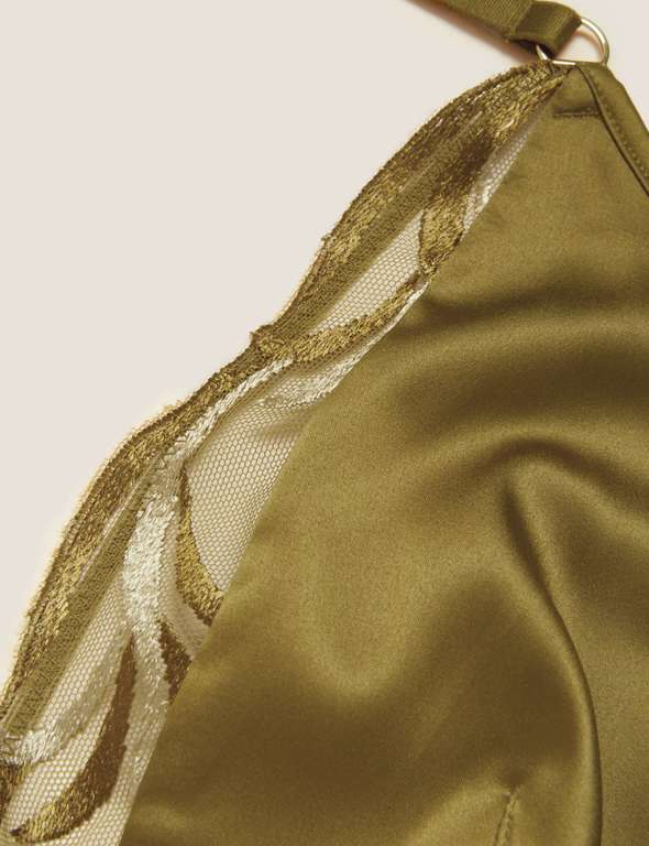 AUTOGRAPH Amalfi Embroidery Satin Slip (in Chartreuse) - £6.99 + Free Click & Collect - @ Marks & Spencer