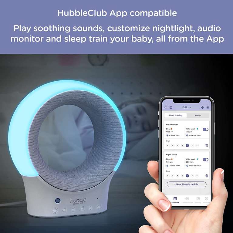 Hubble Connected Eclipse Smart Wi-Fi Audio Baby Monitor with Night Light & Bluetooth Speaker - £14.91 @ Amazon