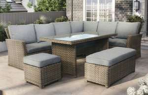 Palma – Corner Rattan Garden Lounge Set – 9 Seater - Grey £599.50 with code (£34.95 delivery) @ Out and Out