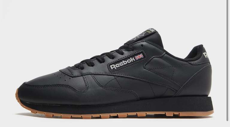 Men’s Black Reebok Classic Leather Trainers £31.50 in app with code + free collection @ JD Sports