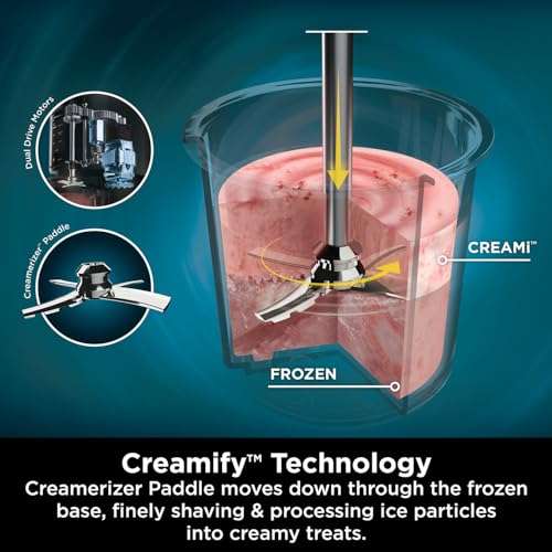 Ninja CREAMi Ice Cream Maker & Frozen Dessert Maker with 3 Tubs, 7 Programs, Black/Silver, NC300UK