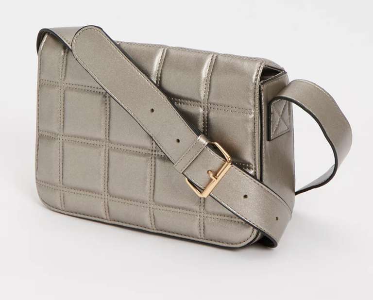 Silver Padded Quilted Crossbody Bag - £4.80 + Free Click & Collect - @ Tu Clothing