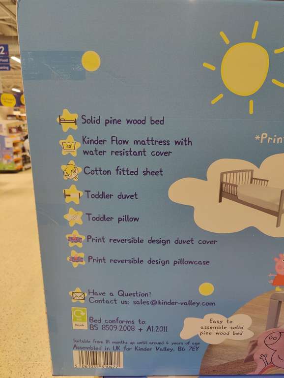 Kinder Valley 18mth+ Peppa Pig 7 Piece Solid Pine Bed Set - Clubcard Price (Portman Rd, Reading)