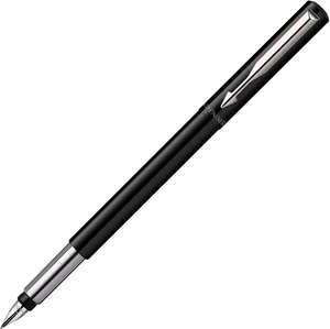 Parker Vector Fountain Pen | Black with Chrome Trim | Medium Nib | Blue Ink | £7.15 @ Amazon